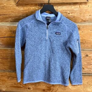Patagonia Kids Heathered Quarter-Zip Fleece Pullover Large